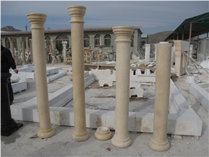 China Beige Marble Solid Column