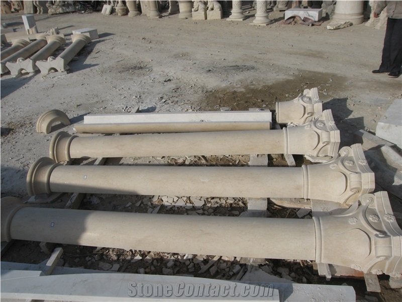 China Beige Marble Solid Column