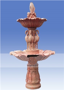 China Hand Carved Yellow Marble Fountain