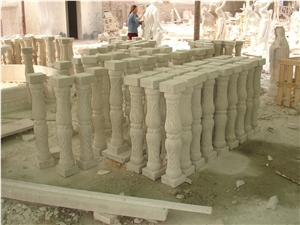 Hand Carved Brown Marble Balustrade, Brown Marble Balustrade & Railings