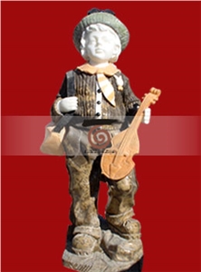 Hand Carved Marble Child Statue Human Sculpture