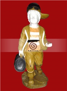 Hand Carved Marble Child Statue,White Marble Human Sculpture