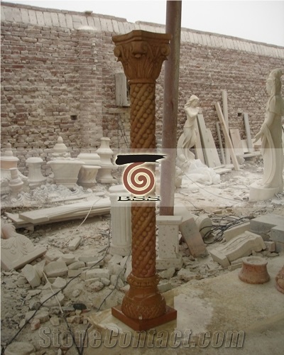 Hand Carved Marble Column Pillar