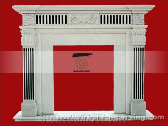 Hand Carved Marble Fireplace Mantel