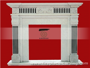 Hand Carved Marble Fireplace Mantel