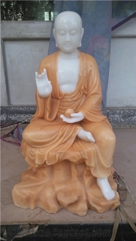Hand Carved White Marble Buddha Statue, White Marble Statues
