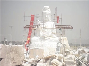 Hand Carved White Marble Buddha Statue, White Marble Statues