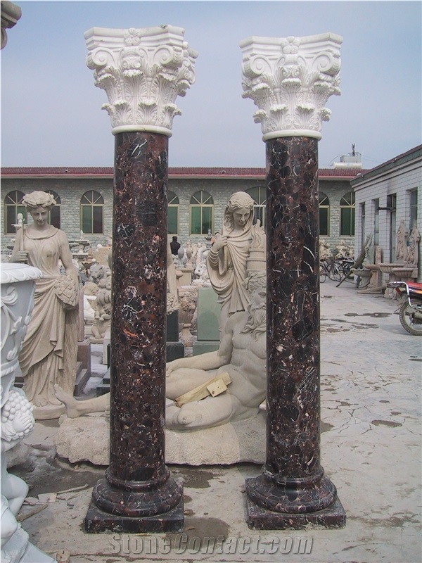 Hand Carved White Marble Capital for Column