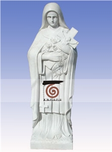 Hand Carved White Marble Statue Vestal with Cross, White Statues Hand Carved White Marble Statue Vestal with Cross, White Statues