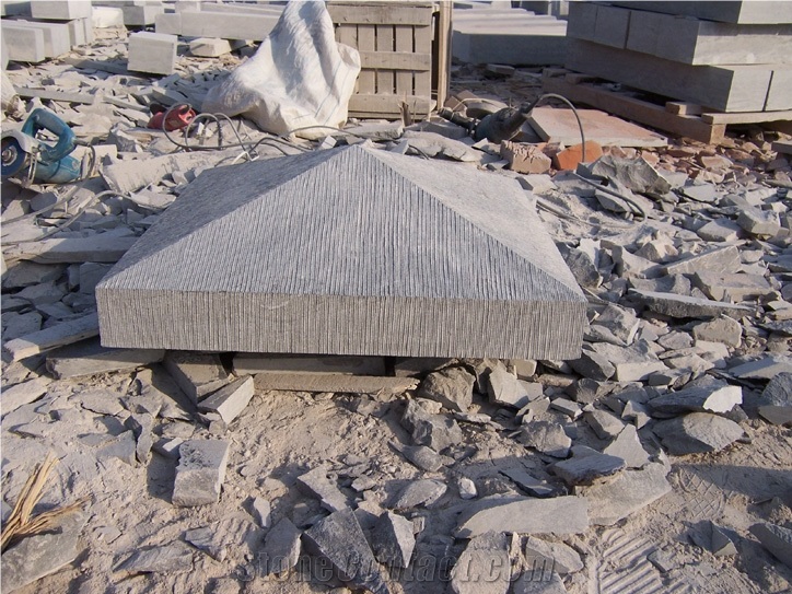 Machine Made Blue Limestone Pier Caps, Grey Limestone Pier Caps & Quoins