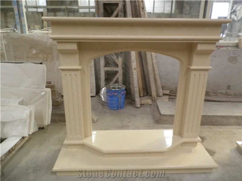 Machine Made Marfil Stone Fireplace Mantel Uk Styke Simple Design