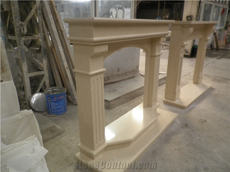 Machine Made Marfil Stone Fireplace Mantel Uk Styke Simple Design
