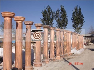 Red Marble Solid Columns ,China Red Marble