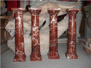 Red Marble Solid Columns ,China Red Marble