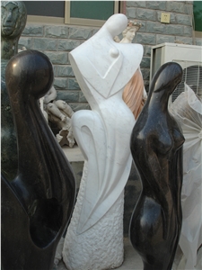 White Marble Abstract Statue Sculpture, White Marble Statues