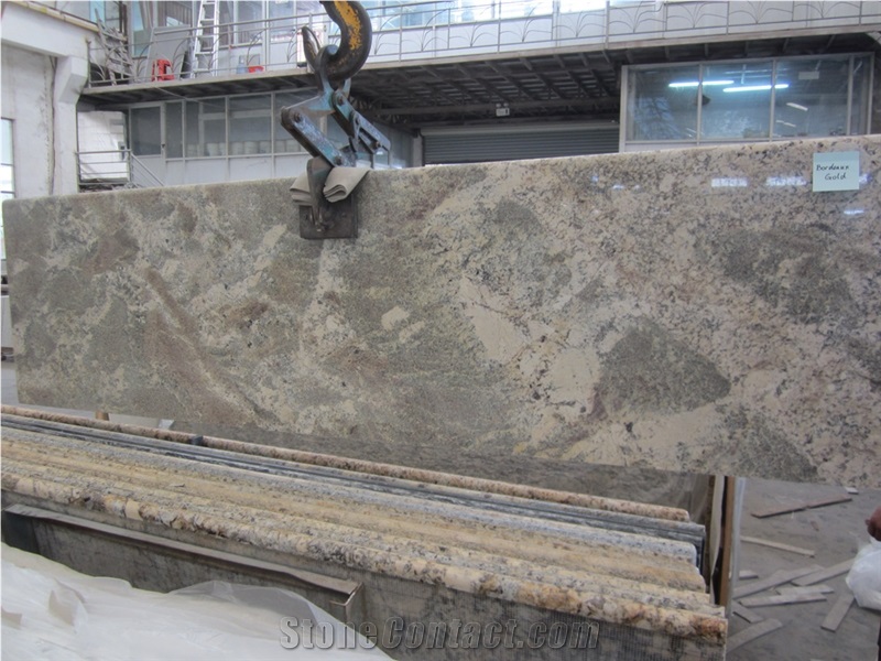 Bordeaux Gold Granite Kitchen Countertops,Yellow Granite Countertops, Granite Countertops,Bordeaux River Granite,Polished