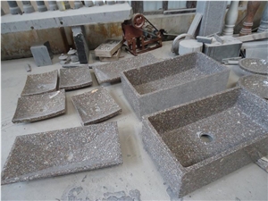 G681 Pink Granite Basin,China Wholesale Bathroom Sinks Competitive Price and Professional Design