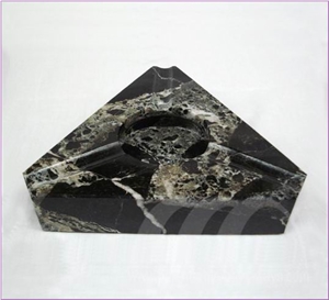Cigar Ashtray Black Zebra Marble Cigar Ashtray Black Zebra Marble