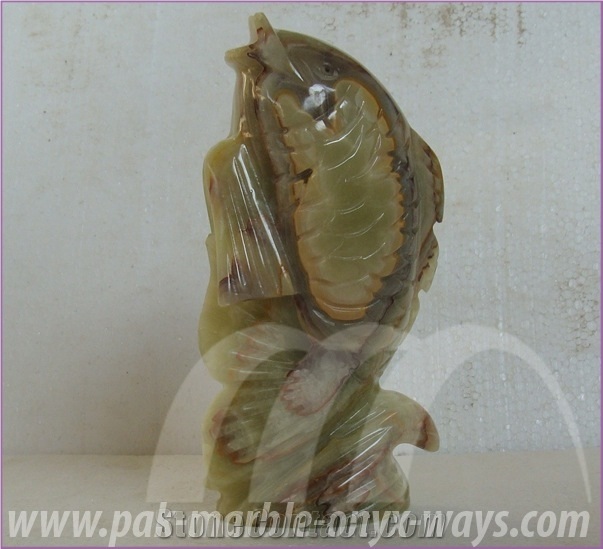 Green Onyx Fish Artifact in Stock 8 Inch