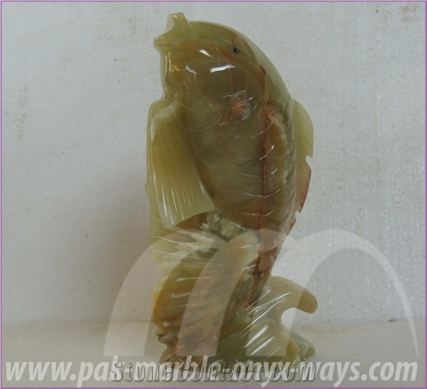 Green Onyx Fish Artifact in Stock 8 Inch