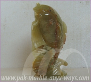 Green Onyx Fish Artifact in Stock 8 Inch