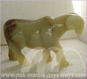 Green Onyx Goat Artifacts & Handcrafts in Stock 8 Inch