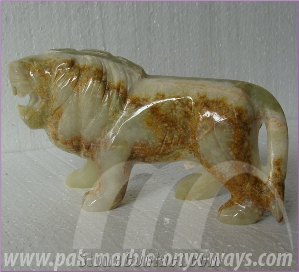 Green Onyx Lion Artifacts & Handcrafts in Stock 8 Inch