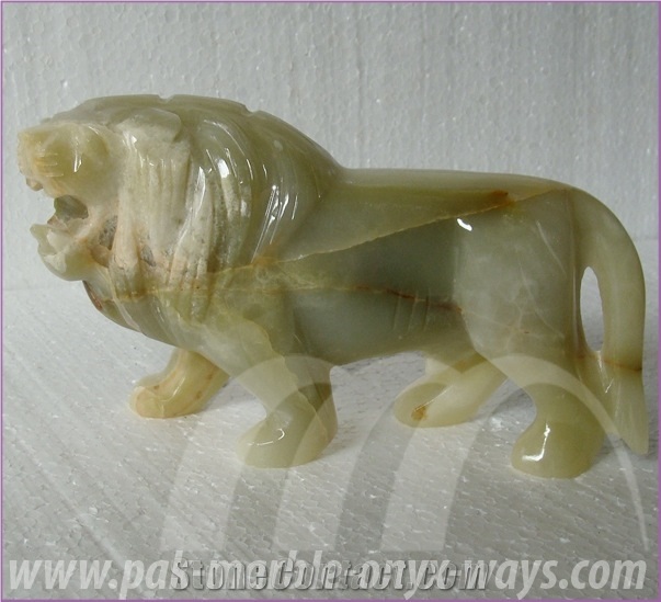 Green Onyx Lion Artifacts & Handcrafts in Stock 8 Inch