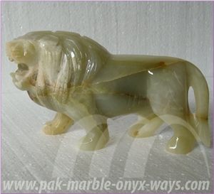 Green Onyx Lion Artifacts & Handcrafts in Stock 8 Inch