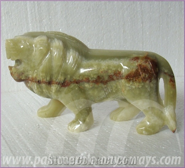 Green Onyx Lion Artifacts & Handcrafts in Stock 8 Inch