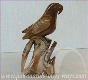 Green Onyx Parrot Artifacts in Stock 10 Inch
