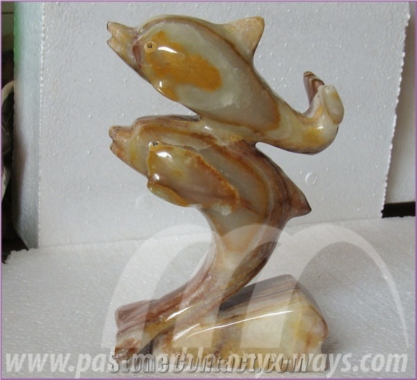 Green Pakistan Onyx Dolphin Artifacts & Handcrafts in Stock 8 Inch