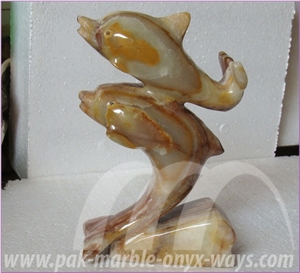 Green Pakistan Onyx Dolphin Artifacts & Handcrafts in Stock 8 Inch