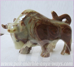 Onyx Bull in Stock 8 Inch, Green Onyx Artifact Pakistan Onyx Bull in Stock 8 Inch, Green Onyx Artifact Pakistan