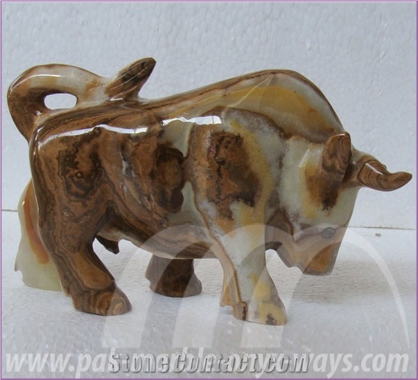 Onyx Bull in Stock 8 Inch, Green Onyx Artifact Pakistan