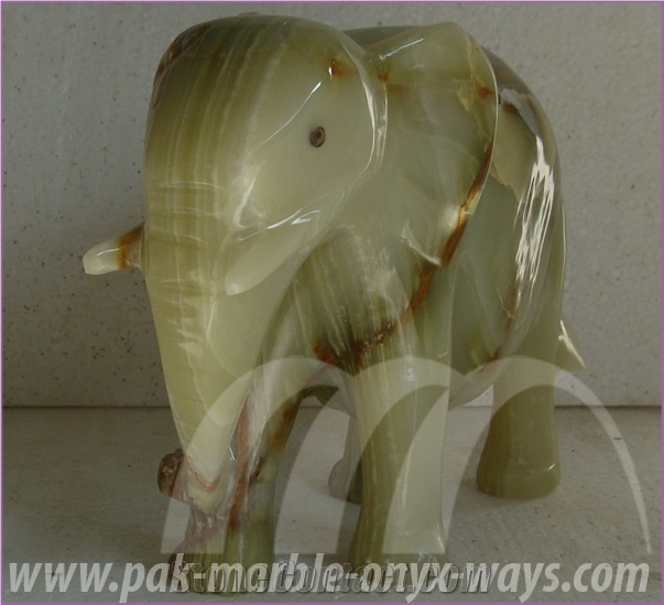 Onyx Elephant Artifacts in Stock (12 Inch)