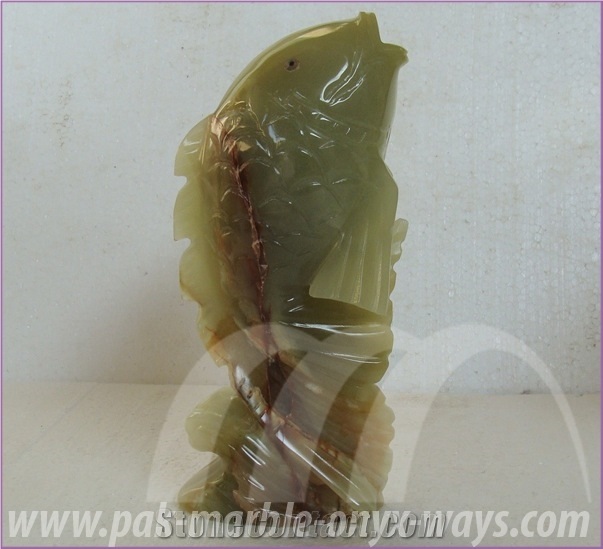 Onyx Fish in Stock 8 Inch, Green Pakistan Onyx Fish Artifact