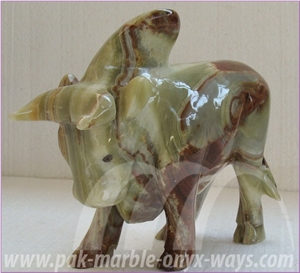 Onyx Green Artifacts & Handcrafts Pakistan Ox 8 Inch in Stock