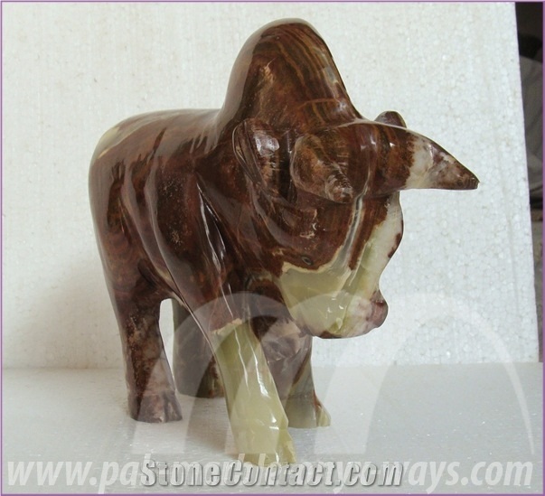 Onyx Ox in Stock 8 Inch, Green Onyx Ox Artifacts & Handcrafts Pakistan
