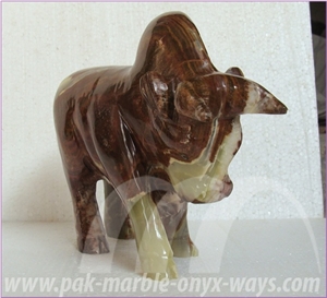 Onyx Ox in Stock 8 Inch, Green Onyx Ox Artifacts & Handcrafts Pakistan