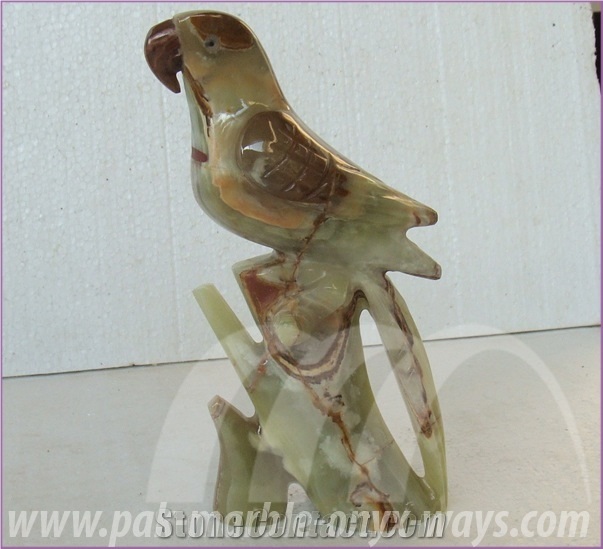 Onyx Parrot in Stock 10 Inch, Green Onyx Artifact