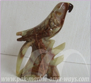 Onyx Parrot in Stock 8 Inch Green Artifacts