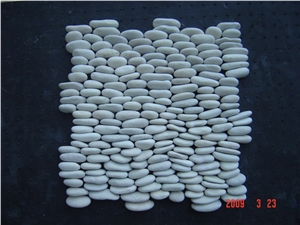 Standing White Pebble Mosaic Indonesia
