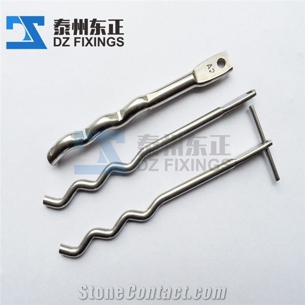 Corrugated Pin/Mortar Anchor for Marble Fixing System