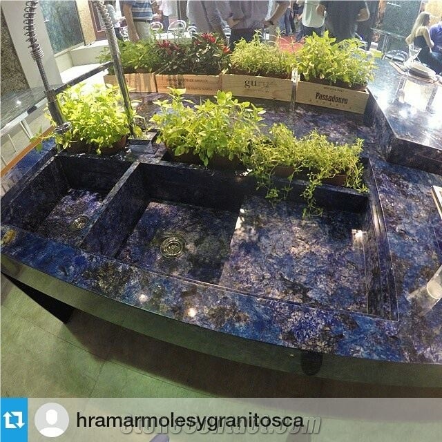 Blue Agata Granite Custom Countertop