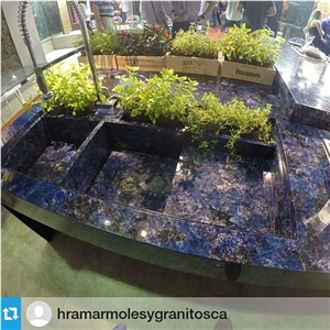 Blue Agata Granite Custom Countertop