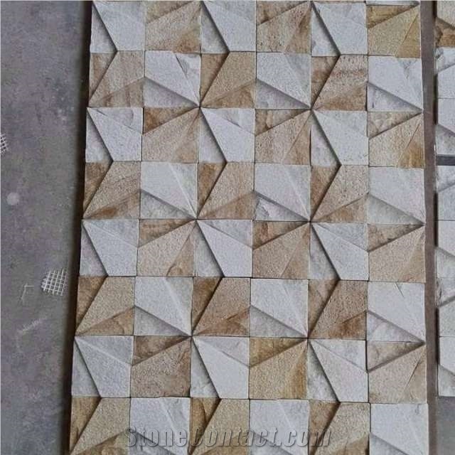 Sandstone Wall Tiles, Mosaic Cladding Stones