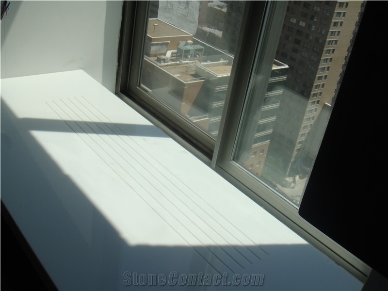 Lazza White Crystallized Stone Kitchen Top China