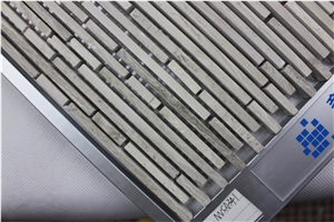 China Grey Wooden Mosaic Manufacture Exporter Polished Stone Material Linear Grey Nvsa341