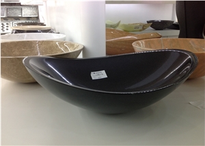 China Stone Sinks Marble Basin Supplier 470-*380*160 Rough Absolutely Black